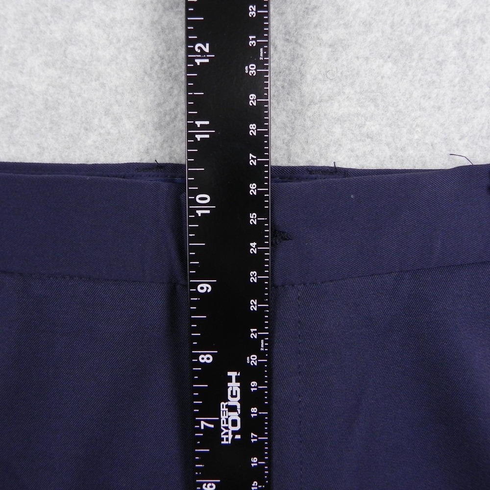Zara Man Pants Mens 36 Basic Khaki Chino Business Casual Flat Front Navy Blue - Picture 8 of 13
